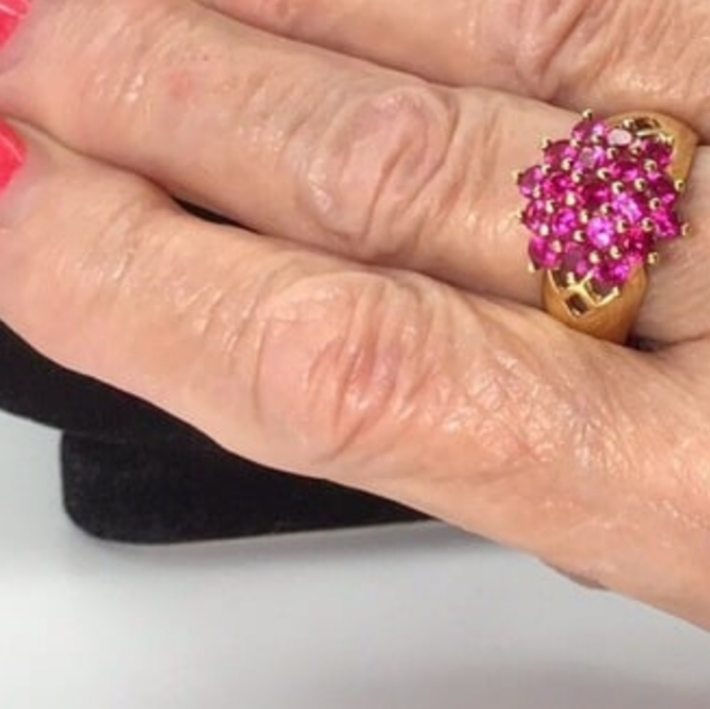Ruby Ring Gold Plated Sterling Silver Ring - image 7